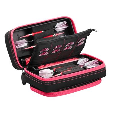 Casemaster Plazma Plus Dart Case Black with Pink Zipper and Phone Pocket