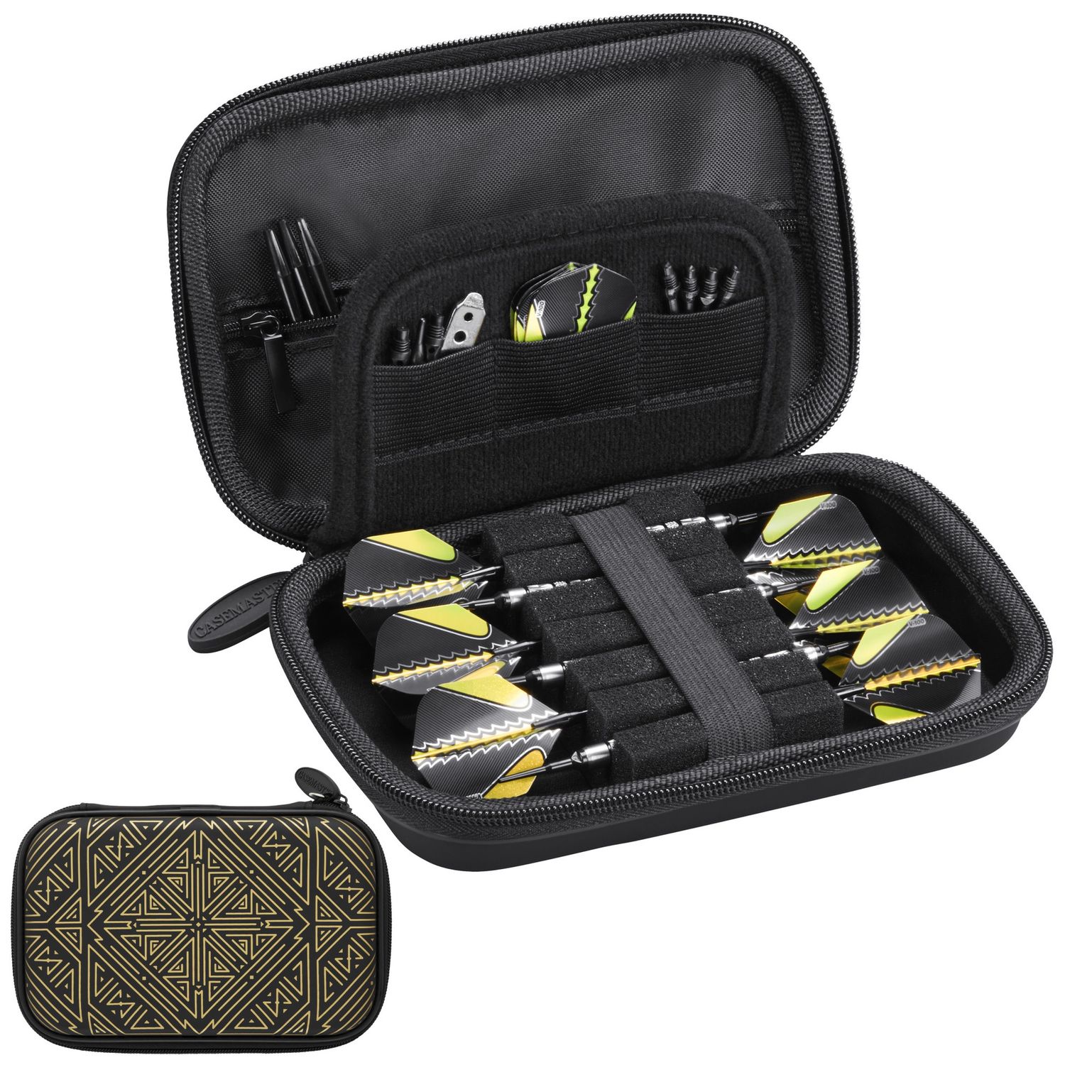 Casemaster Sentinel Dart Case Gold Maze Art Series