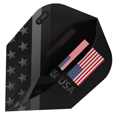 V-100 Dart Flights Standard American Flag Monochrome USA