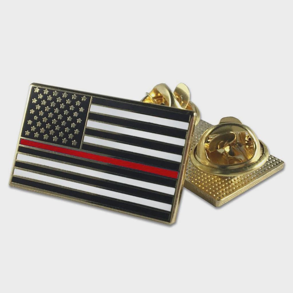 Classic Thin Red Line American Flag Pin
