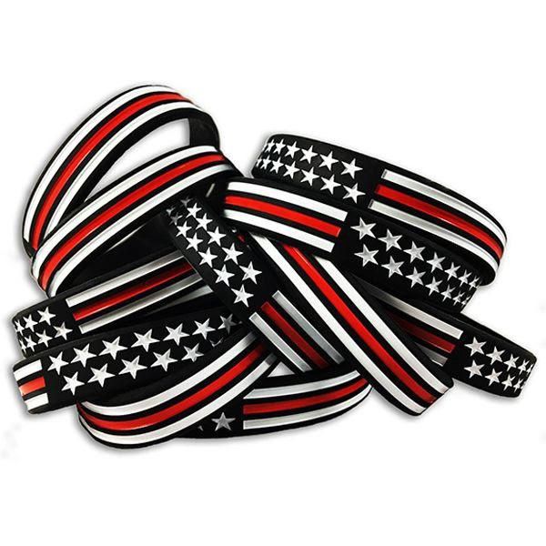Thin Red Line American Flag Bracelet Small