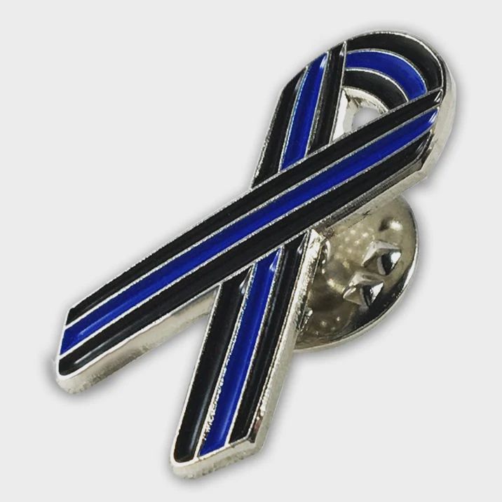 Thin Blue Line Ribbon Pin
