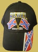 Black Crossed Flag Rebel Since 1861 Cap