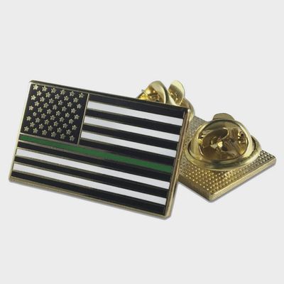 Classic Thin Green Line American Flag Pin