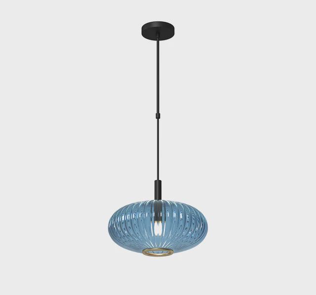 PROHIBITION-12" SINGLE PENDANT BLACK/BLUE