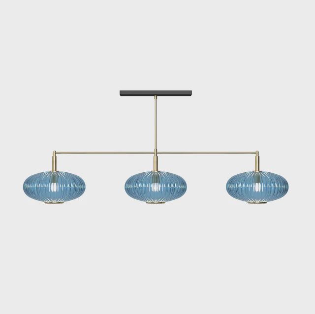 PROHIBITION-54" 3LT BILLIARD LIGHT BRASS/BLUE