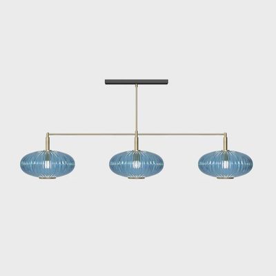 PROHIBITION-54" 3LT BILLIARD LIGHT BRASS/BLUE
