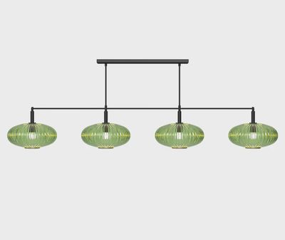 PROHIBITION-66" 4LT BILLIARD LIGHT BLACK/GREEN