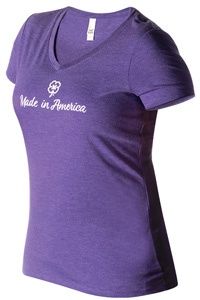 Ladies V-Neck T-Shirt (Purple Frost)