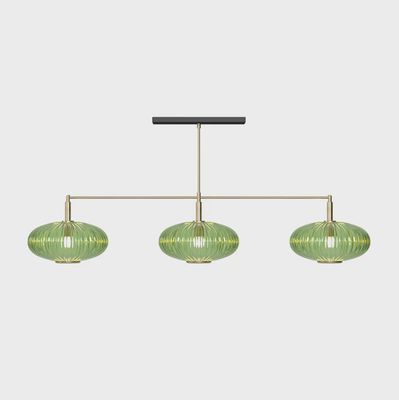 PROHIBITION-54" 3LT BILLIARD LIGHT BRASS/GREEN