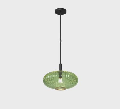 PROHIBITION-12" SINGLE PENDANT BLACK/GREEN