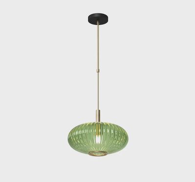 PROHIBITION-12" SINGLE PENDANT BRASS/GREEN