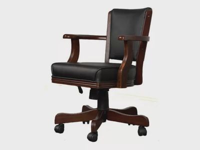 Caster Game Chair Espresso w/ Black Vinyl