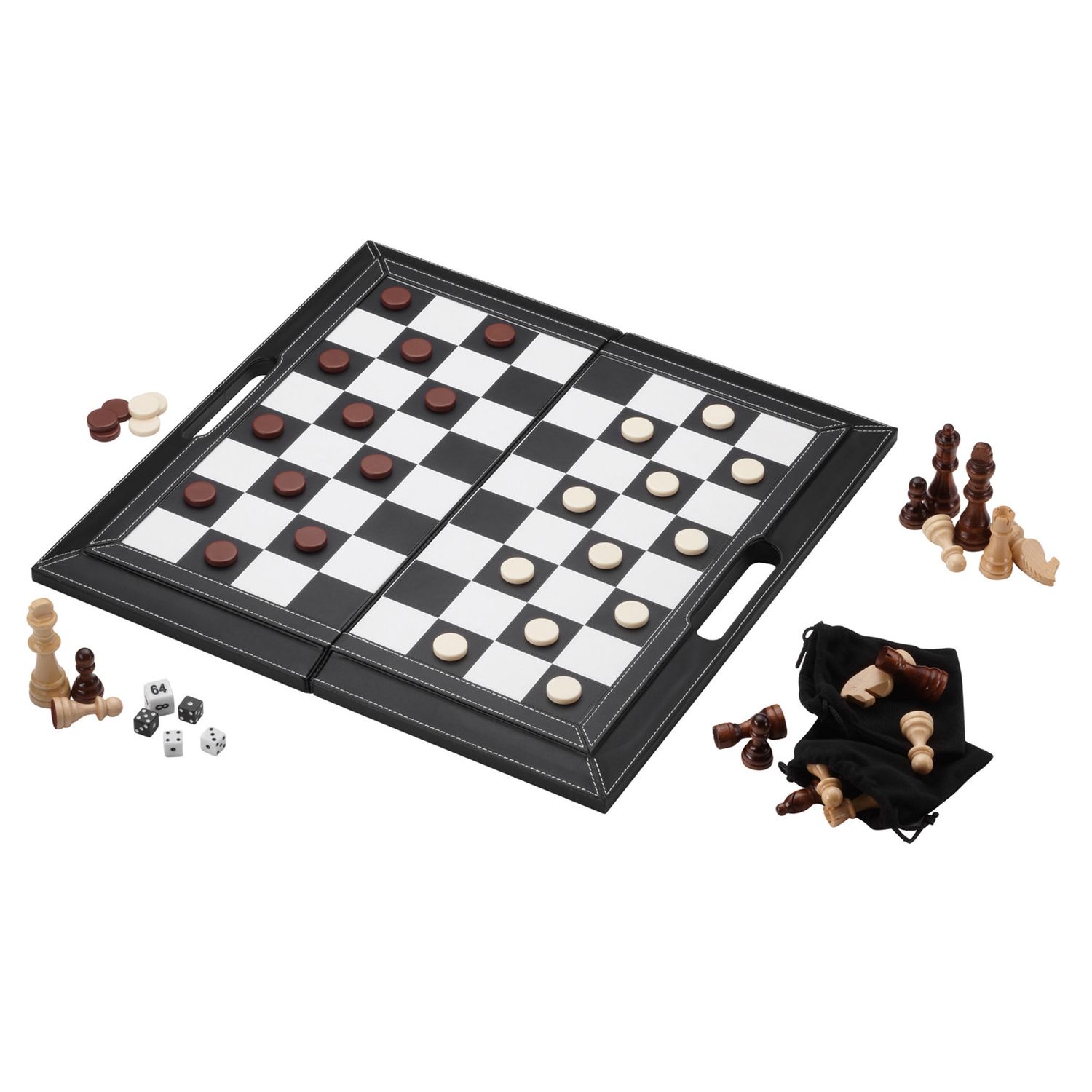 Mainstreet Classics 3-in-1 Leatherette Game Set