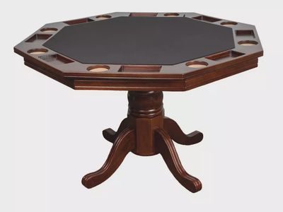 Octagonal Poker Table 2in1 Espresso