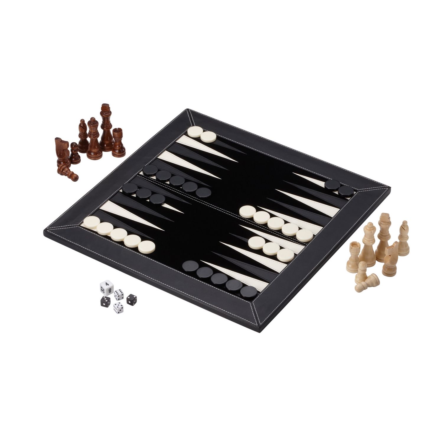 Mainstreet Classics Bourbon Street Combo Set, Chess, Checkers, and Backgammon