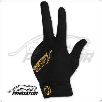 Predator Black w/ Yellow Glove - Bridge Hand Left, Size: L/XL, Style: Closed Finger