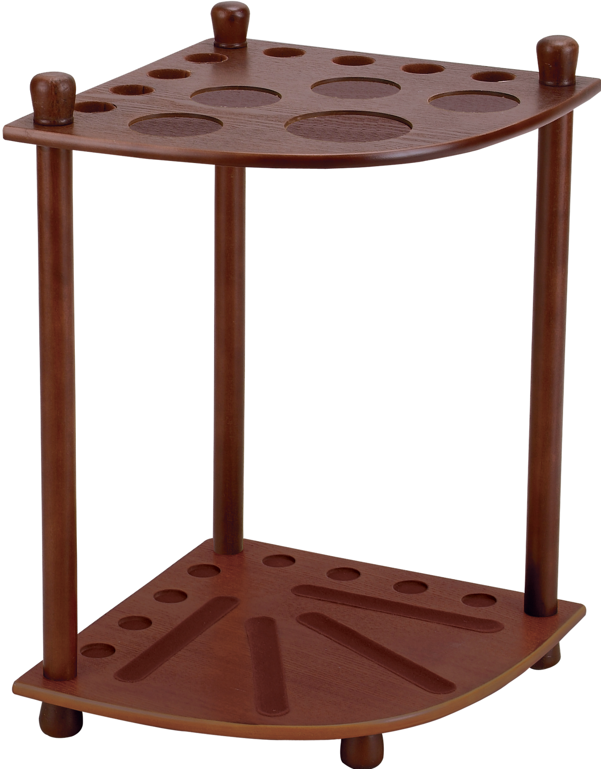 Standard 8 Cue Corner Floor Rack, Color: Chocolate