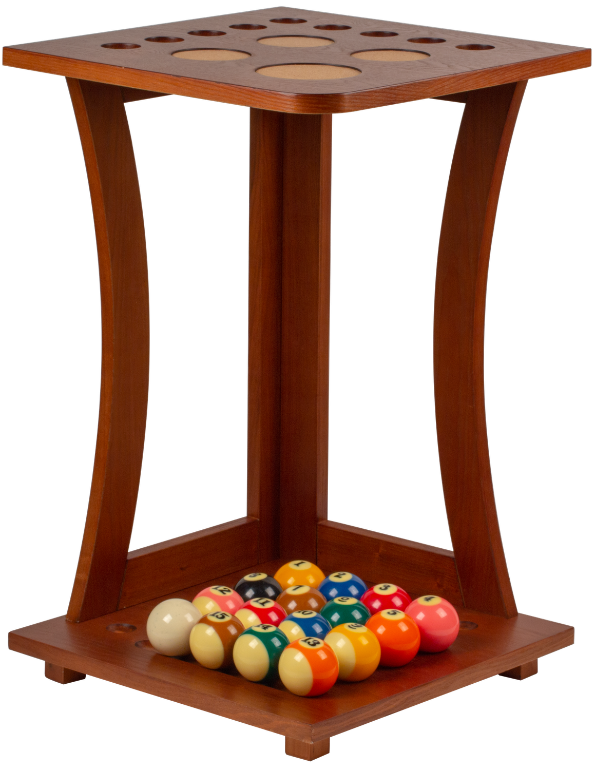 Deluxe 9 Cue Floor Rack, Color: Chocolate