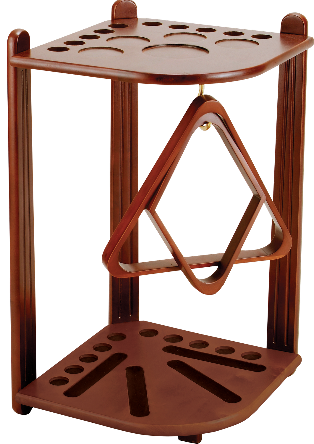 Deluxe 10 Cue Corner Floor Rack, Color: Chocolate