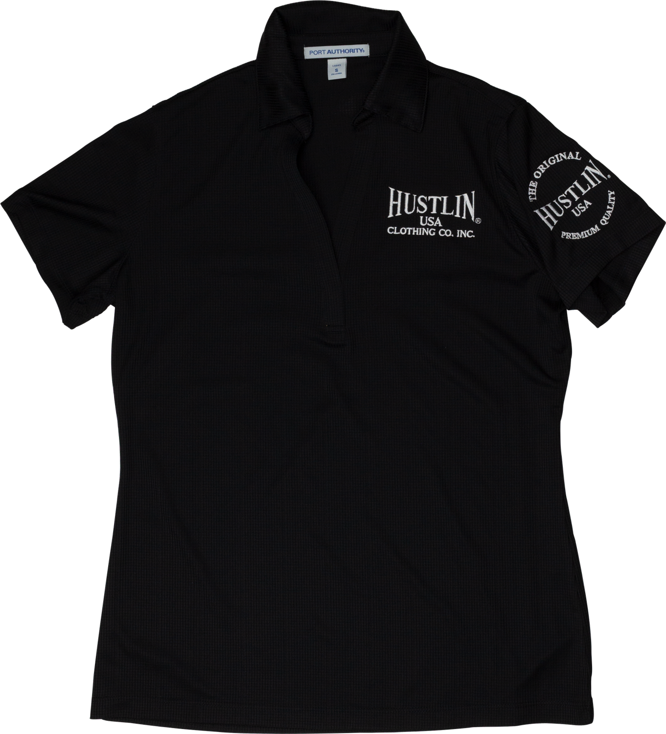 Hustlin USA - Ladies Black Polo