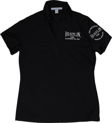 Hustlin USA - Ladies Black Polo