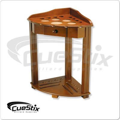 8 Cue Deluxe Floor Rack w/Drawer Honey