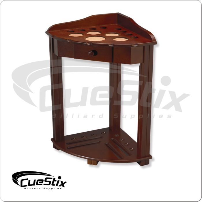 8 Cue Deluxe Floor Rack w/Drawer Chocolate, Color: Chocolate