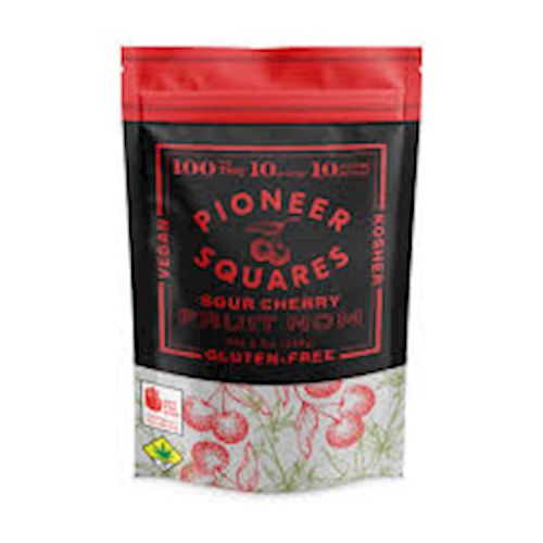 Sour Cherry Fruit Nom 10-Pack 100mg THC - Pioneer Squares