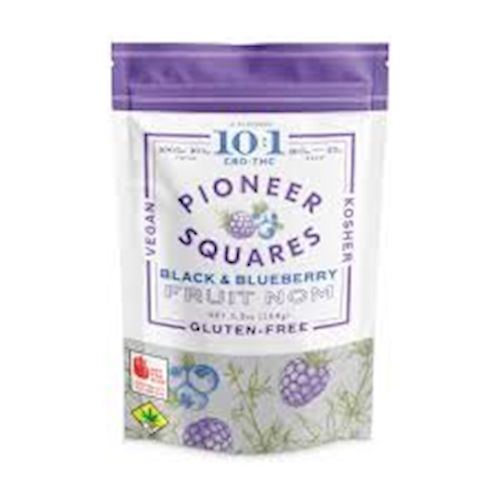 Black & Blueberry Fruit Nom 10-Pack 10:1 CBD:THC 110mg - Pioneer Squares