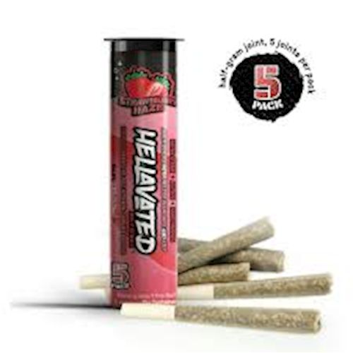 3.75g Infused Joint Strawberry Haze Flavored 5PK Juicy Stickz - Hellavated 3.75g Infused Joint Strawberry Haze Flavored 5PK Juicy Stickz - Hellavated