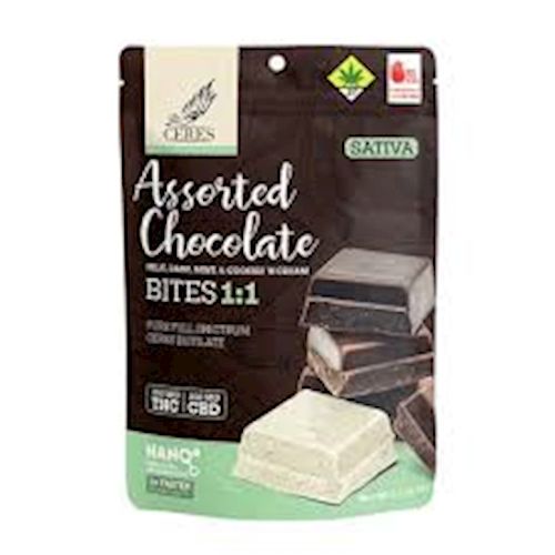 Assorted Chocolate Bites SATIVA 1:1 10PK - Ceres Assorted Chocolate Bites SATIVA 1:1 10PK - Ceres