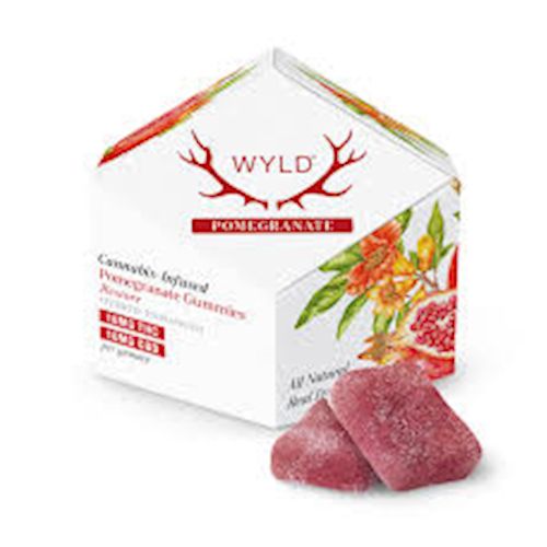 Pomegranate Gummies CBD + Hybrid Enhanced - (100mg THC : 100mg CBD) - Wyld