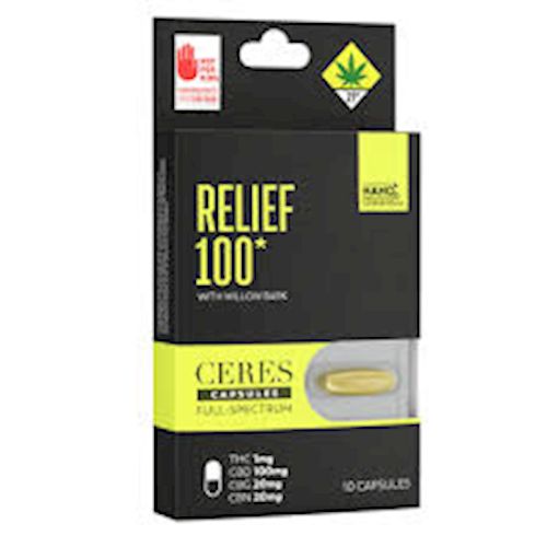 Relief 100 CBD Capsules - Ceres Relief 100 CBD Capsules - Ceres