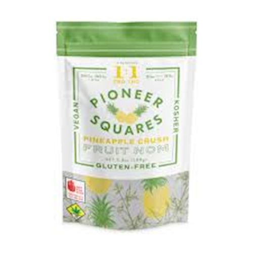 Pineapple Crush Fruit Nom 10-Pack 1:1 CBD:THC 100mg - Pioneer Squares