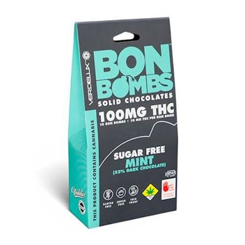 BON BOMBS SUGAR FREE MINT 100mgTHC - GMO - 100g INDICA