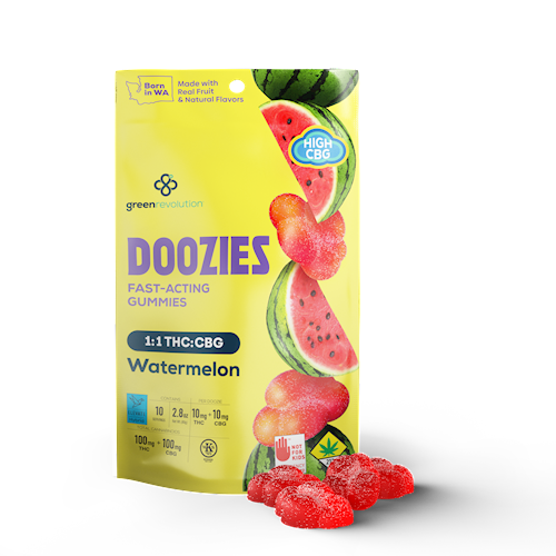 Nano Doozies - Watermelon 1:1 FLY 10 Pack (80g) (100mg THC;100mg CBG)