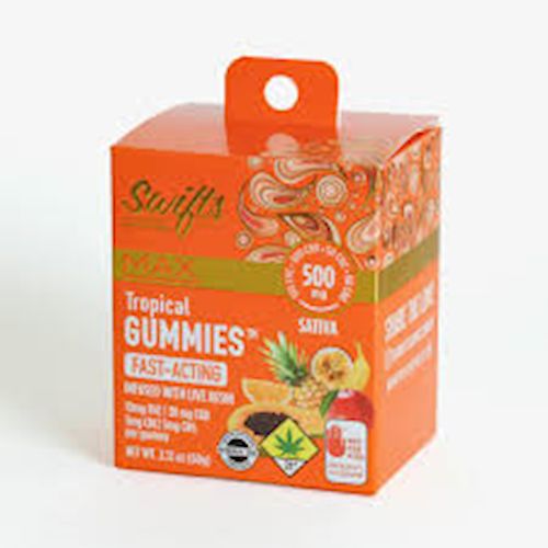 Swifts Edibles - Gummies LIVE Resin-Tropical-MAX-Sativa-500mg - Tropical Punch - Regular - MAX THC:CBD:CBG:CBC - Sativa - 60g Swifts Edibles - Gummies LIVE Resin-Tropical-MAX-Sativa-500mg - Tropical Punch - Regular - MAX THC:CBD:CBG:CBC - Sativa - 60g