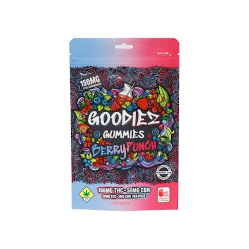 Goodiez - Goodiez-Berry Punch CBN-150mg - Regular - 2:1 THC:CBN - Mixed Berry - Mixed - 60g Goodiez - Goodiez-Berry Punch CBN-150mg - Regular - 2:1 THC:CBN - Mixed Berry - Mixed - 60g