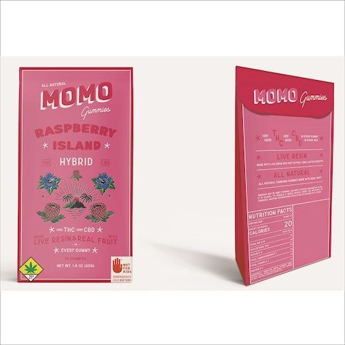 Raspberry Island Momo Gummy 10 Pack (1:1 THC/CBD) - Hybrid