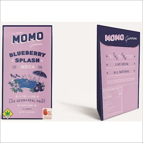 Blueberry Splash Momo Gummy 10 Pack (2:1 THC/CBN) - Indica