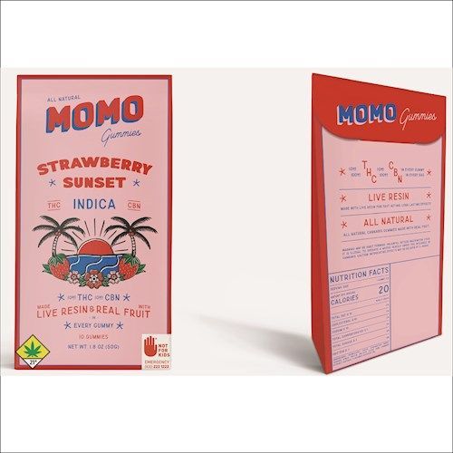 Strawberry Sunset Momo Gummy 10 Pack (1:1 THC/CBN) - Indica Strawberry Sunset Momo Gummy 10 Pack (1:1 THC/CBN) - Indica