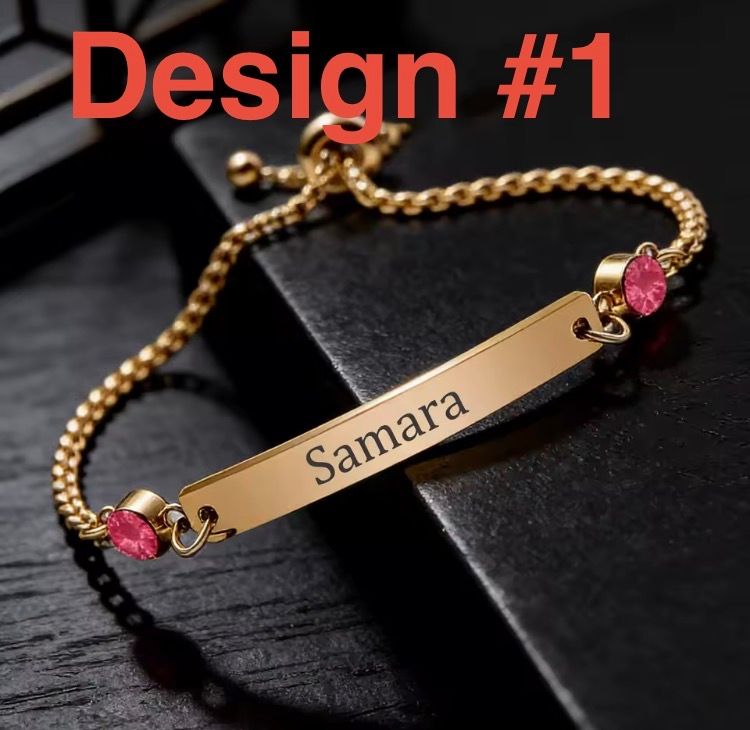 Birthstone Engraved Bracelets