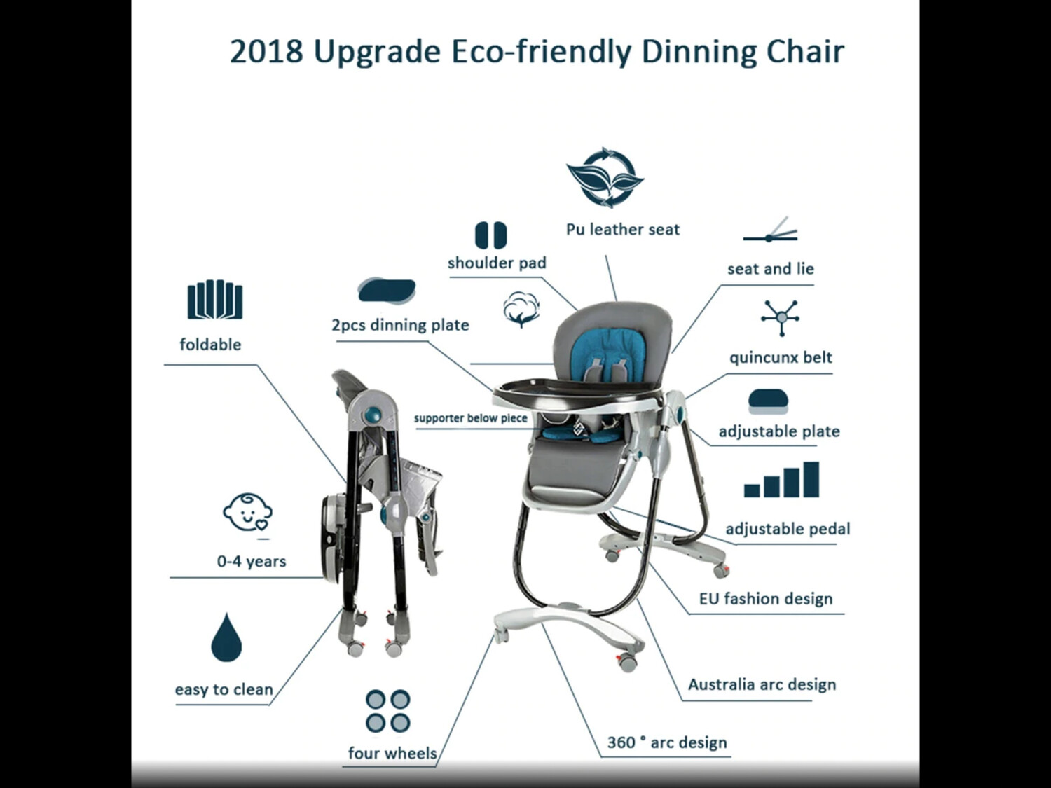 Luxury Multifunctional Baby High Chair