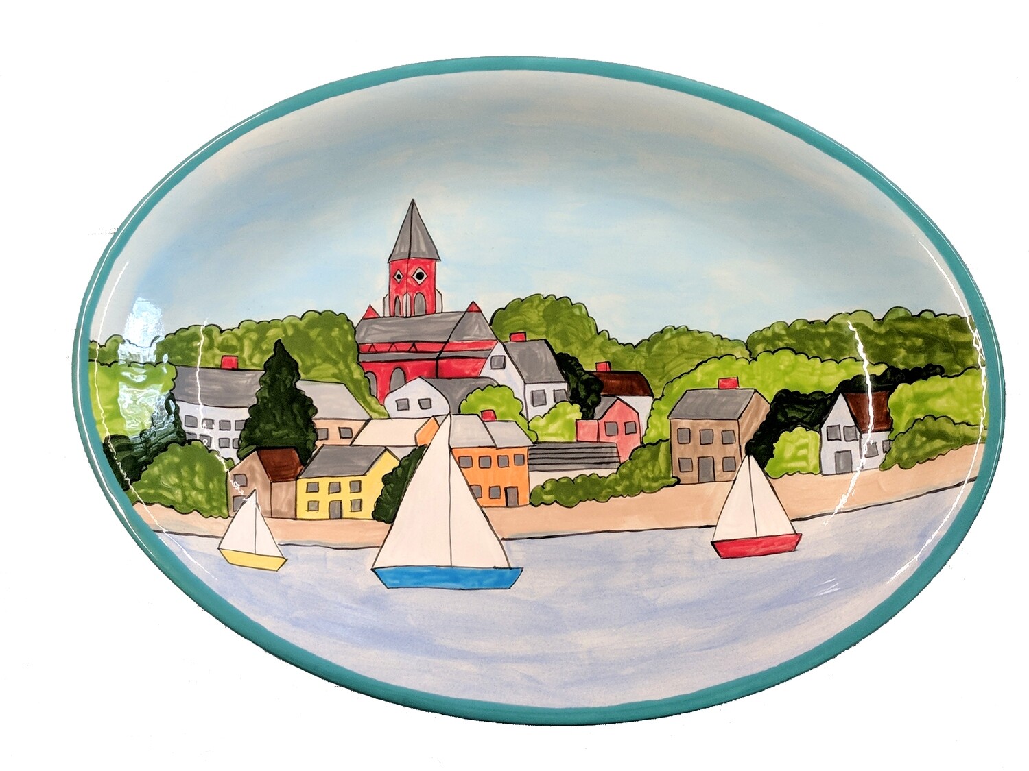Marblehead Ceramics - Marblehead Summer 15" Oval Platter