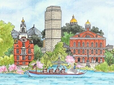 Boston WaterScape - Note Cards  Box of 10