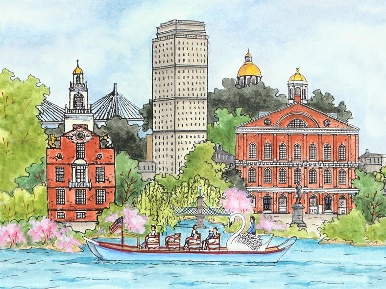 Boston WaterScape - Note Cards  Box of 10