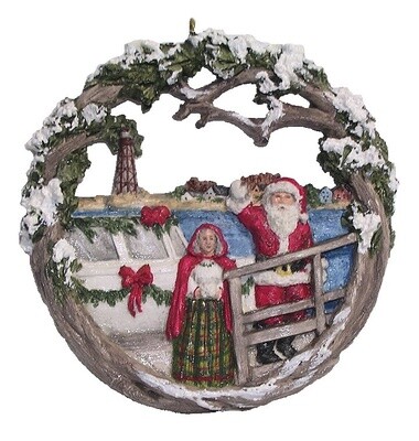 2005 Annual Ornament - Lobster Boat Arrival of Santa and Mrs Claus