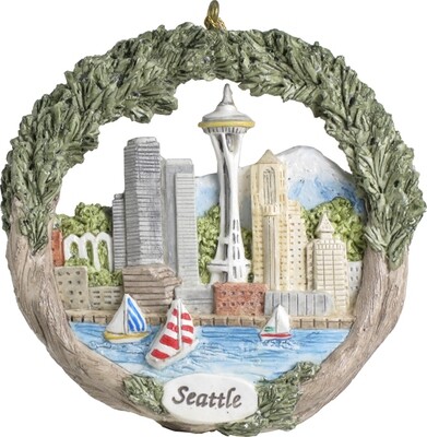 AmeriScape Ornament Seattle, Washington, Harbor and Skyline
