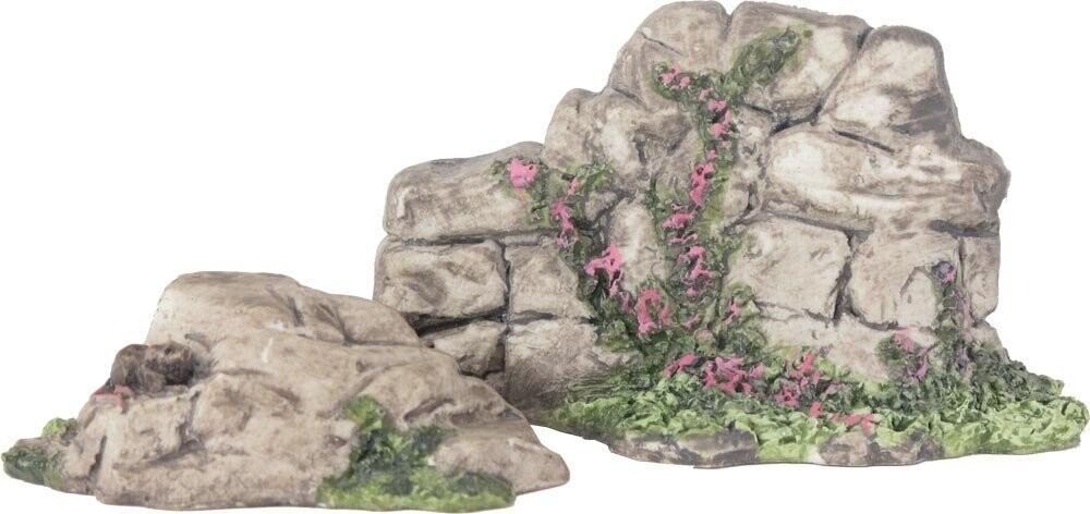 Nativity Accessory - Set of Rocks with Flowers